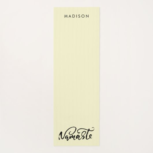 Moderne Namaste Naam Citrien Witte Yogamat (Achterkant)