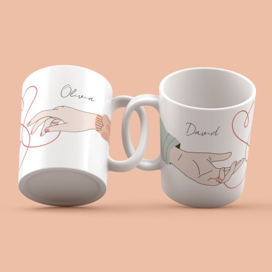 Moderne Namen Liefde Illustratie elegant Mok