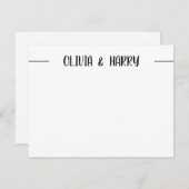 Moderne Names Black White Note Kaart Notitiekaartje (Voorkant / Achterkant)