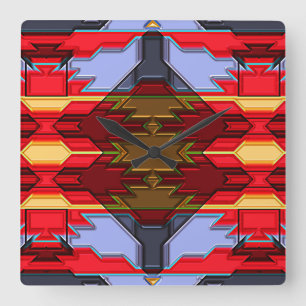 Moderne Native American 5 Clock Vierkante Klok