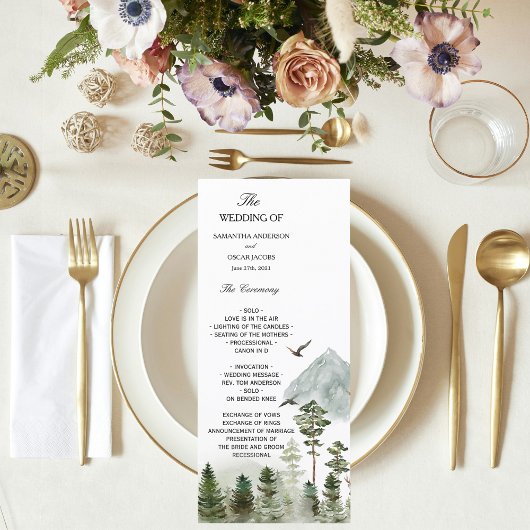 Moderne Natuur groen bos | Waterverf bomen Menu