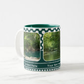 Moderne Natuur Groene Polka Dots Foto Mok (Voorkant links)