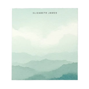 Moderne Natuur Groene Waterverf Gelaagd Ombre Notitieblok