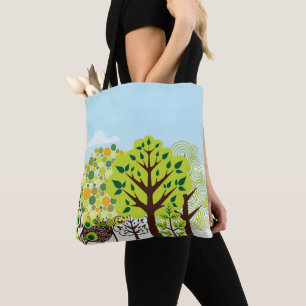 Moderne Natuur voor bosbouw met kunstgroene kunst Draagtas