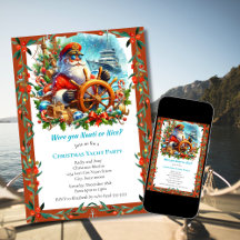 Moderne Nauti of Nice Santa Kerstmis Jacht Feestje