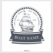 Moderne Nautical Personalized Boat Sticker (Vel)