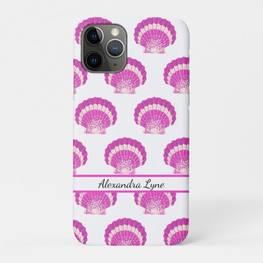 Moderne Nautical Seashell Roze Shell Beach Case-Mate iPhone Case (Achterkant)