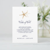 Moderne Nautical Starfish Wedding Well Kaart (Staand voorkant)