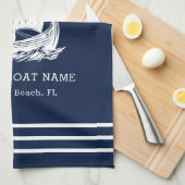 Moderne nautische aangepaste bootnaam en Logo Theedoek (Quarter Fold)