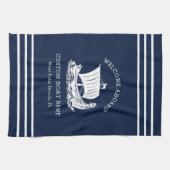 Moderne nautische aangepaste bootnaam en Logo Theedoek (Horizontaal)