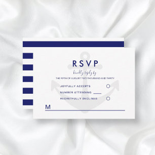 Moderne Nautische Anker Trouw-RSVP RSVP Kaartje
