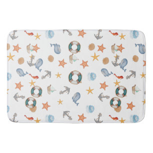 Moderne nautische octopus strand oceanische anker badmat