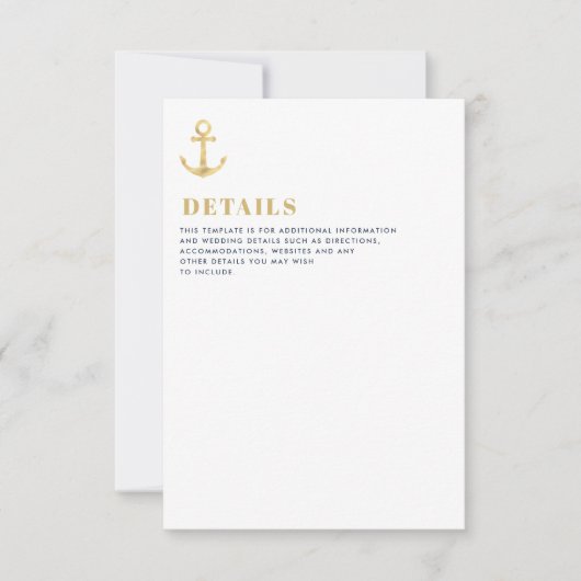 moderne nautische trouwkaart RSVP kaartje (Voorkant)