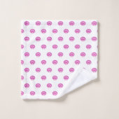 Moderne Nautische Zeeschelp Roze Schelp Strand Bad Bad Handdoek (Wasdoekje)