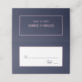 Moderne Navy Blau Roze Script Minimaal Huwelijk (Buitenkant ongevouwen)