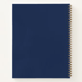 Moderne Navy Blau Wit Script Monogram Notitieboek (Achterkant)