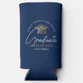 Moderne Navy Blauwe Afstudeerfeest Aangepaste Afst (Voorkant)