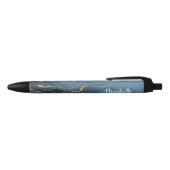 Moderne Navy Blauwe Gouden Agaat Geode Pen (Bovenkant)