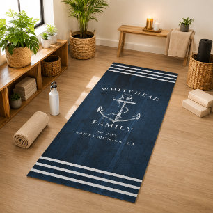 Moderne Navy Blauwe Houten Anker Aangepaste Famili Yogamat