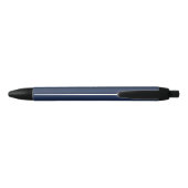 Moderne Navy Blauwe Script Monogram Zwarte Inkt Pen (Achterkant)