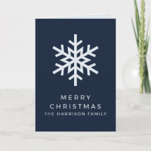 Moderne Navy Blauwe Sneeuwvlok Kerst Foto
