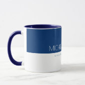 Moderne Navy Blue Custom monogram Name and Job Mok (Links)