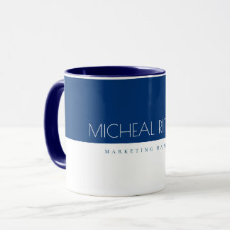 Moderne Navy Blue Custom monogram Name and Job Mok