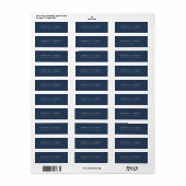 Moderne Navy Blue Names Return Address Label (Full Sheet)