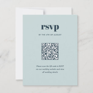 Moderne Navy Blue Trendy Mix Match Wedding QR-code RSVP Kaartje