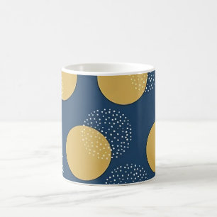 Moderne Navy en Gouden Stippen Koffiemok