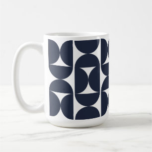 Moderne Navy Geometrische 15oz koffiemok