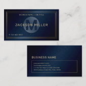 Moderne Navy Gold Custom Monogram Professional Visitekaartje (Voorkant / Achterkant)