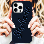 Moderne Navy Minimalistische Script Naam Case-Mate iPhone Case