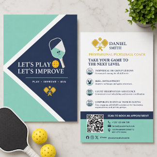 Moderne Navy Mint Pickleball Coach Club Academie Flyer