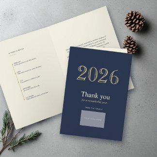 Moderne Navy Review Elegant Zakelijk Bedrijfslogo Feestdagen Kaart