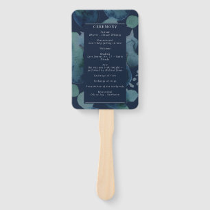 Moderne Navy Smaragd Abstracte Aquarel Uitnodiging Handwaaier