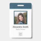 Moderne Navyblauwe Medewerker Badge (Voorzijde)