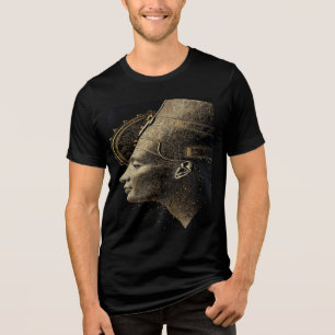 "Moderne Nefertiti: Koninklijke Gouden Kunst Tri-Blend Shirt