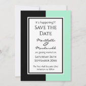 Moderne NEO MINT BLACK, speciaal gepersonaliseerd, Save The Date (Voorkant)