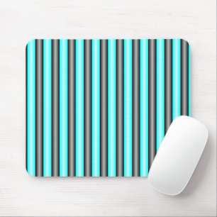 Moderne Neon Blauwe en Zwarte 3D Metaal Effect Str Muismat