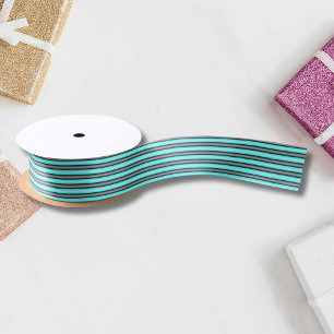 Moderne Neon Blue en Black 3D Metal Effect Stripes Lint