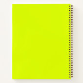 Moderne neon chartreuse groen heldere effen effen notitieboek (Achterkant)