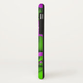 Moderne Neon Pink Green Fractal Flowers Monogram Case-Mate iPhone Case (Achterkant/links)