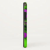 Moderne Neon Pink Green Fractal Flowers Monogram Case-Mate iPhone Case (Achterkant / rechts)
