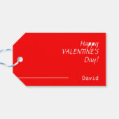 Moderne Neon Rood en Wit XOXO Valentijn Cadeaulabel (Achterkant Horizontaal)