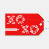 Moderne Neon Rood en Wit XOXO Valentijn Cadeaulabel (Voorkant (Horizontaal))