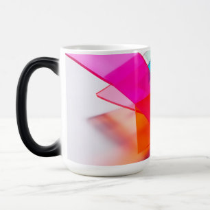 Moderne Neon Roze Blauwe Abstracte Glaslagen Magische Mok