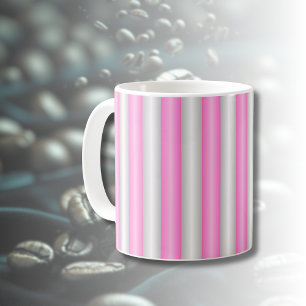 Moderne Neon Roze Strepen met 3D-Effect Koffiemok