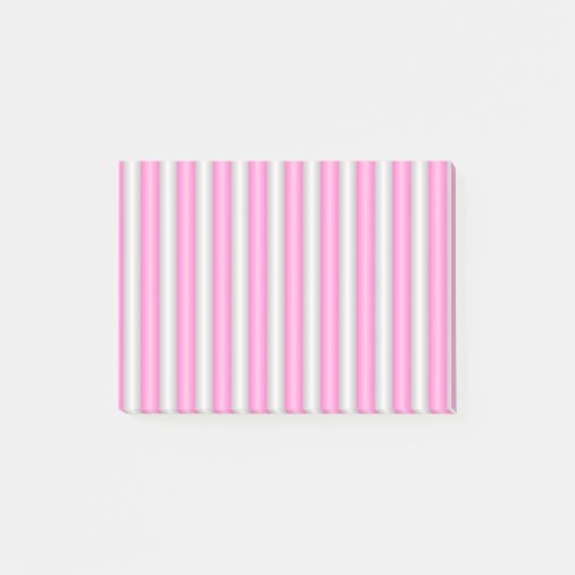 Moderne Neon Roze Strepen met 3D-Effect Post-it® Notes (Voorkant)