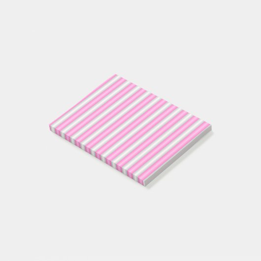 Moderne Neon Roze Strepen met 3D-Effect Post-it® Notes (Schuin)
